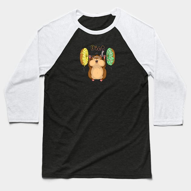 Diet Hamster Baseball T-Shirt by Kyra_Clay